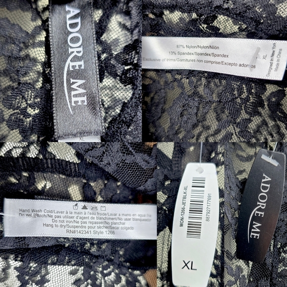 Adore Me Womens Black Lace Bustier Slip Size XL NWT - Picture 8 of 8